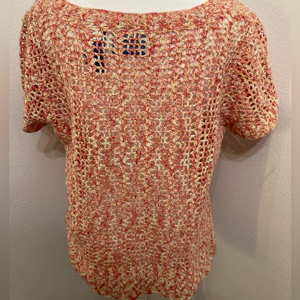 NWT JH Collectibles Multicolor Crocheted Button Down Shrug/ Cardigan/ Top XL - Picture 5 of 8